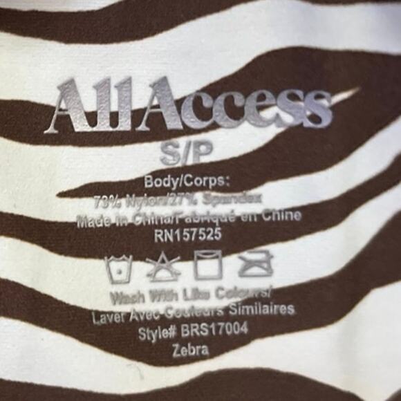 All Access White Black High Waist Zebra Print Skinny Yoga Gym Leggings Pants S - Picture 4 of 4